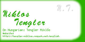 miklos tengler business card